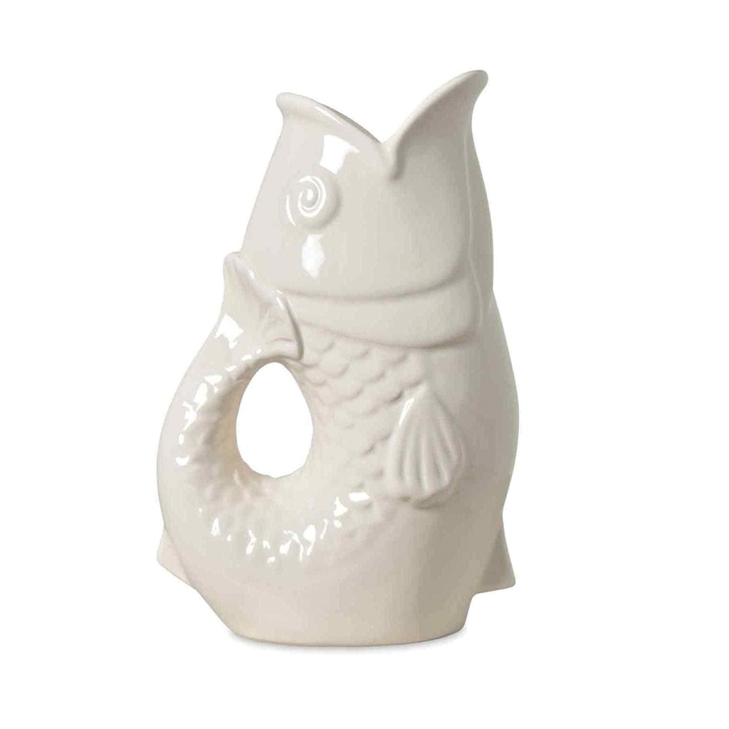 Vase pichet poisson blanc cassé – Image 2