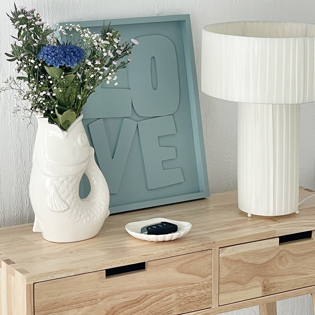 Vase pichet poisson blanc cassé – Image 3