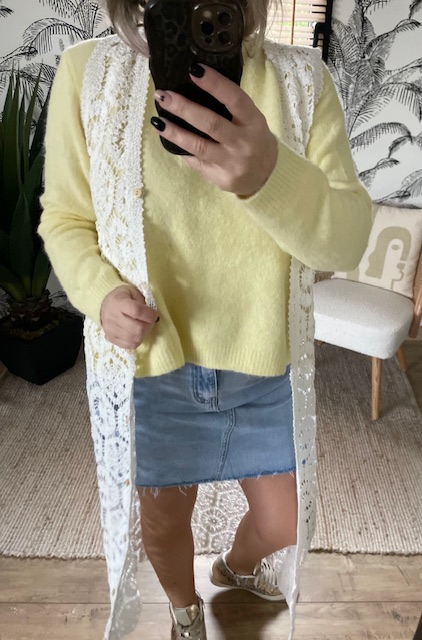 Robe longue en crochet blanc – Image 2