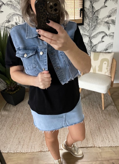 Veste en jean courte sans manches
