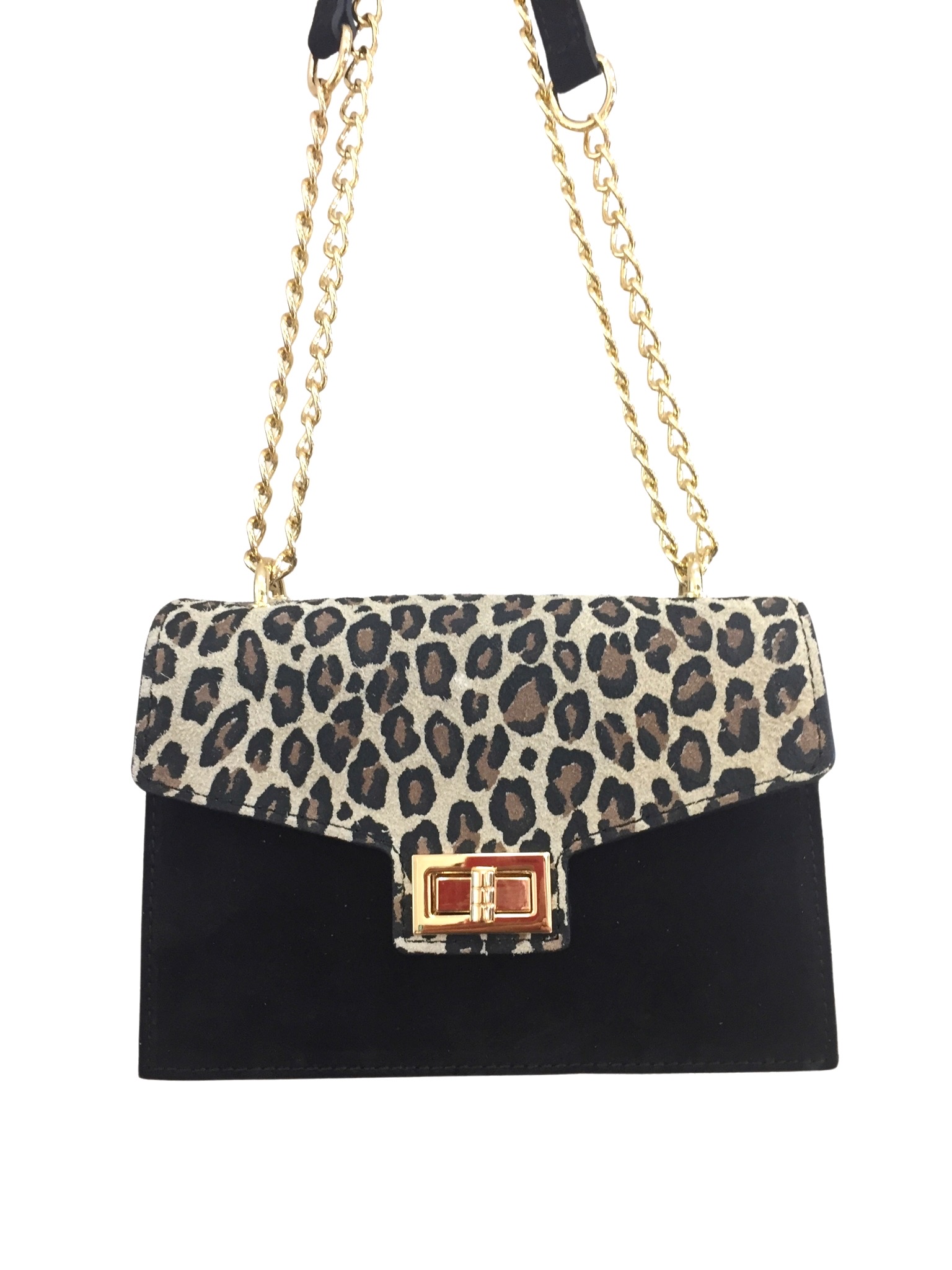 Sac bandoulière léopard chaîne dorée – Image 6