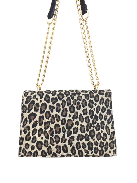 Sac bandoulière léopard chaîne dorée – Image 4