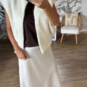Gilet sans manches blanc femme