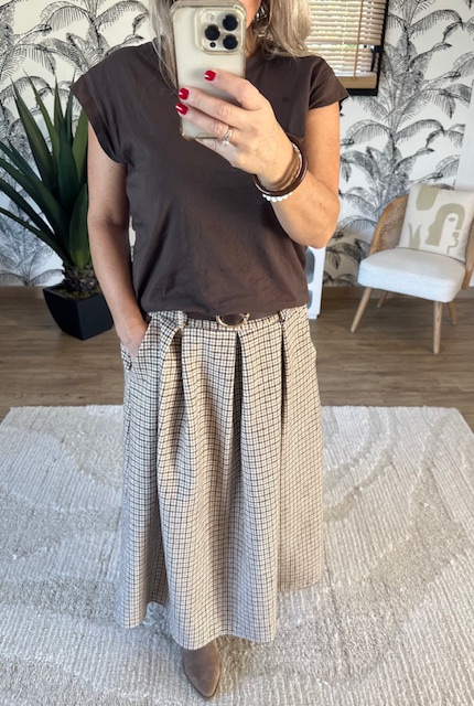 Jupe midi à carreaux femme – Image 3