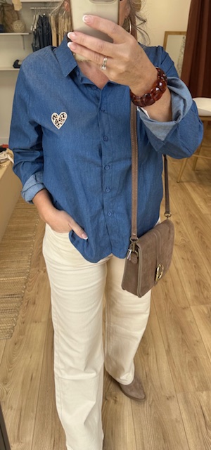 Jean femme coupe large écru – Image 4