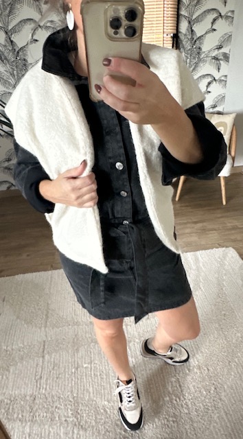 Gilet sans manches écru