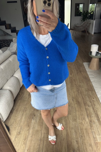 Gilet Tout Doux Manches Longues bleu