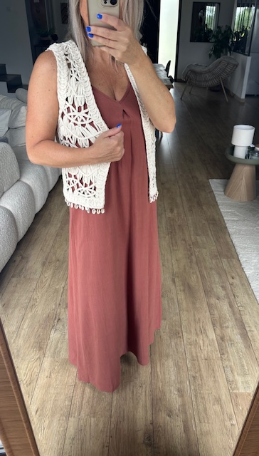 Robe longue fluide Terracotta – Image 3