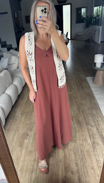 Robe longue fluide Terracotta – Image 4