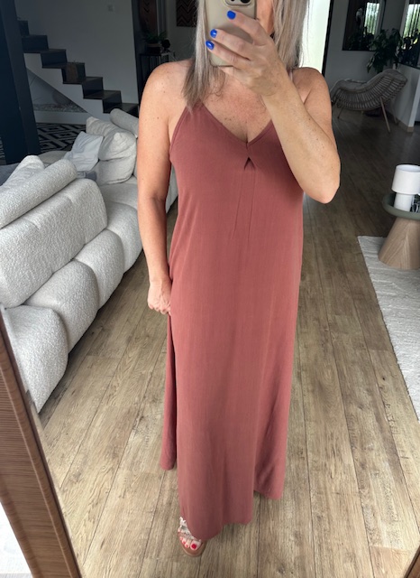 Robe longue fluide Terracotta