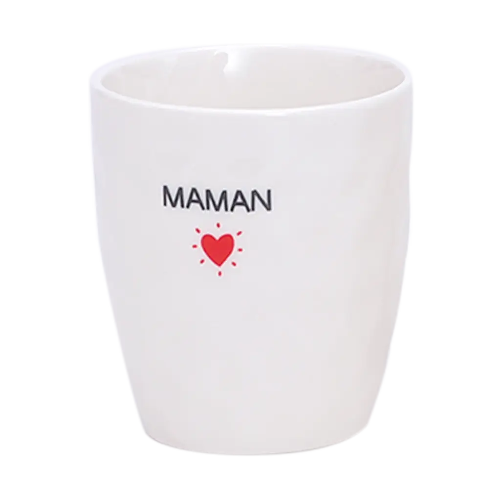 Tasse MAMAN Blanche avec Coeur Rouge – Image 3
