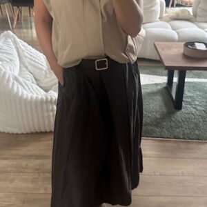 Jupe longue fluide marron