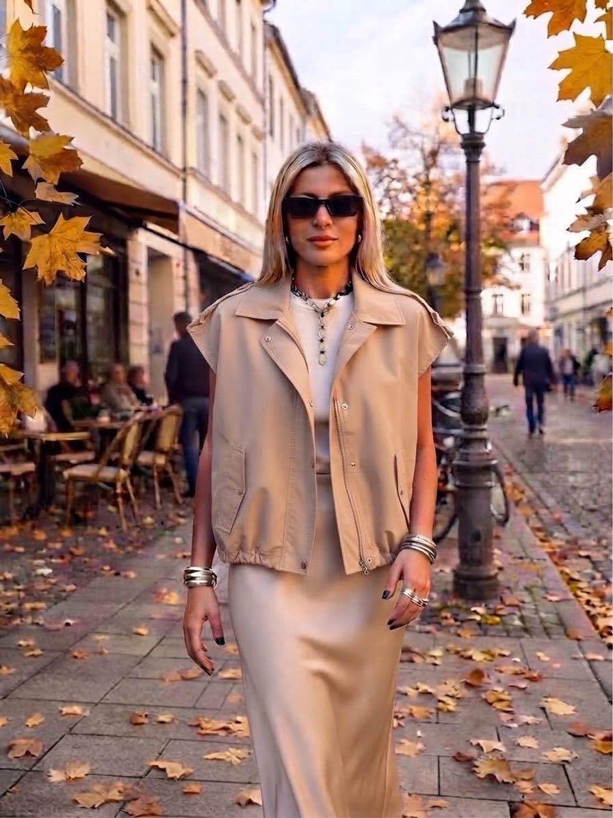 Veste sans manches beige – Image 2